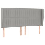 vidaXL Tête de lit avec oreilles Gris clair 183x23x118/128 cm Tissu