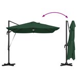 vidaXL Parasol déporté vert Vert Polyester  Métal Grand Hauteur réglable