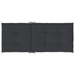 vidaXL Coussins de chaise de jardin à dossier haut lot de 2 noir tissu