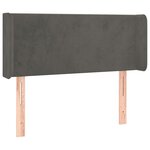 vidaXL Tête de lit avec oreilles Gris foncé 103x16x78/88 cm Velours