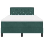 Lit à ressorts vidaXL avec matelas vert foncé 120x200 cm en velours