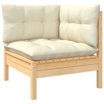 Salon de jardin meuble d'extérieur ensemble de mobilier 10 pièces avec coussins crème bois de pin solide 02_0015019