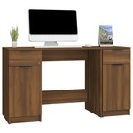 vidaXL Bureau avec armoire latérale Chêne marron Bois d'ingénierie