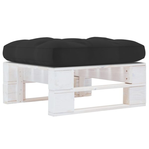 vidaXL Pouf palette de jardin Bois de pin imprégné de blanc