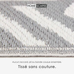 Tapis extérieur terrasse réversible - Tapis de jardin imperméable et résistant UV - Luna - Gris- 180x270 cm - HOMESCAPES