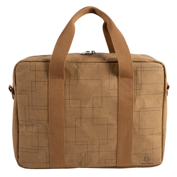 Cartable-sacoche Washable Paper Eterneco - Brun Motifs Géométriques - Exacompta