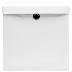 vidaXL Boîtes de rangement avec couvercles 4 Pièces 28x28x28 cm Blanc