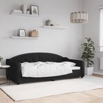 vidaXL Lit de repos sans matelas noir 90x190 cm tissu