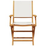 vidaXL Ensemble de bistro 3 Pièces blanc crème tissu et bois massif
