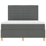 vidaXL Lit Tapissier avec Matelas Gris Foncé 140x200 cm Tissu