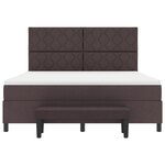 vidaXL Lit à ressorts avec matelas et banc marron foncé 180x200 cm en tissu