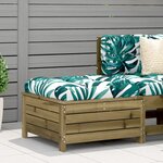 vidaXL Repose-pied de jardin avec coussin bois de pin imprégné