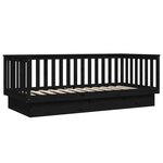 vidaXL Lit de jour sans matelas noir 80x200 cm bois de pin massif