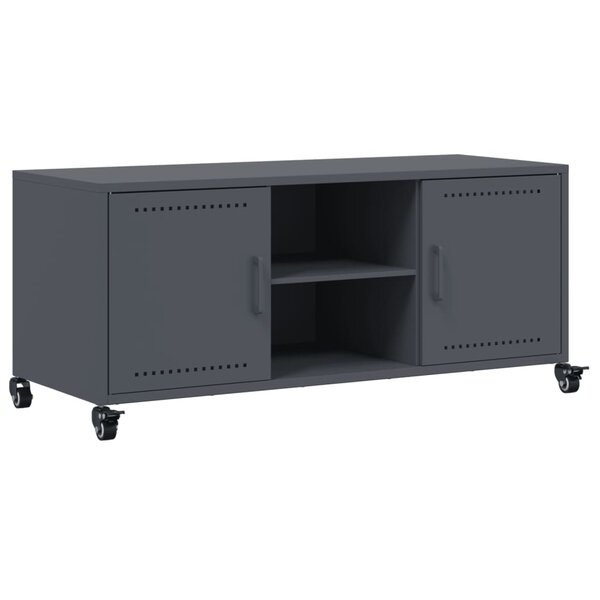 vidaXL Meuble TV anthracite 100 5x39x43 5 cm acier laminé à froid