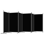 vidaXL Cloison de séparation 6 panneaux Noir 520x180 cm Tissu