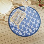 vidaXL Tapis d'extérieur bleu et blanc Ø120 cm PP