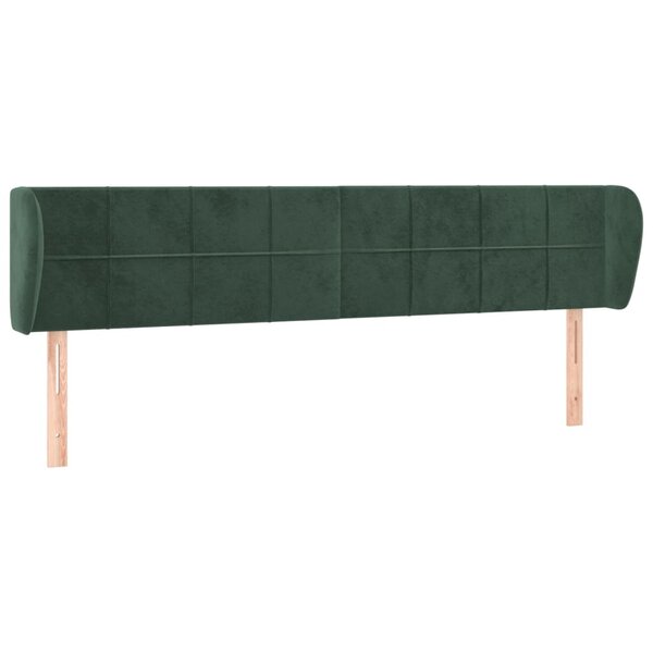 vidaXL Tête de lit avec oreilles Vert foncé 183x23x78/88 cm Velours