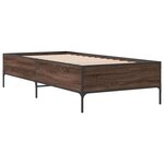 vidaXL Cadre de lit chêne marron 90x200 cm bois d'ingénierie et métal