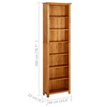 vidaXL Bibliothèque à 7 niveaux 60x22x200 cm Bois de chêne massif