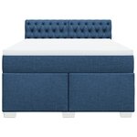 vidaXL Sommier à lattes de lit avec matelas Bleu 140x200 cm Tissu