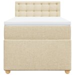 vidaXL Sommier à lattes de lit et matelas Crème 90x190 cm Tissu