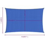 vidaXL Voile d'ombrage 160 g/m² rectangulaire bleu 3x6 m PEHD