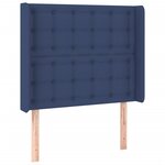 vidaXL Sommier à lattes de lit avec matelas Bleu 90x200 cm Tissu