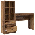 vidaXL Bureau avec rangement en bois ancien et technique