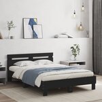 vidaXL Cadre de lit sans matelas noir 135x190 cm