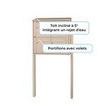 Bloc collectif Leabox  2x2  grade 3  simple face  extérieur  fixation sur pieds à sceller   ivoire ral 1015  finition brillante