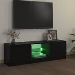 vidaXL Meuble TV avec lumières LED Noir 120x30x35 5 cm