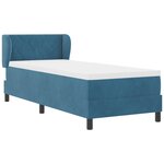 Lit box spring vidaXL avec matelas bleu foncé 80x200 cm en velours