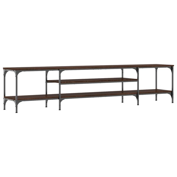 vidaXL Meuble TV chêne marron 201x35x45 cm bois d'ingénierie et fer