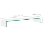 vidaXL Meuble TV/pour moniteur 110x30x13 cm verre transparent