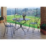 Lot de 4 Fauteuils de jardin romantique empilable en fer forgé - Vert