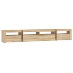 vidaXL Meuble TV avec lumières LED Chêne sonoma 240x35x40 cm