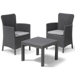 Allibert mobilier d'extérieur 3 pcs salvador graphite 221307