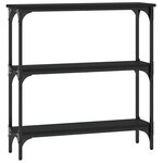 vidaXL Table console noir 75x22 5x75 cm bois d'ingénierie
