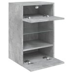 vidaXL Meubles TV muraux et lumières LED 2Pièces gris béton 40x30x60 5 cm