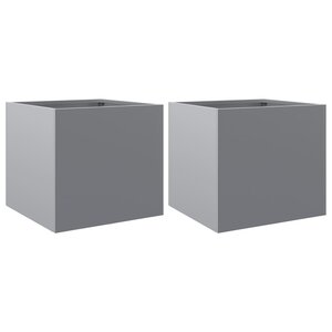 vidaXL Jardinières 2 Pièces argenté 32x30x29 cm acier galvanisé