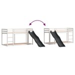 vidaXL Lit superposé avec toboggan/échelle blanc 90x190 cm pin massif