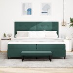 vidaXL Lit à ressorts avec matelas & banc vert foncé 200x200 cm velours
