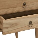 Bureau table poste de travail meuble d'ordinateur informatique étude avec 2 tiroirs 110 x 52 x 75 cm bois de teck solide brun 02_0023381