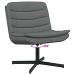 vidaXL Chaise pivotante Gris foncé Polyester  Métal Moyen Pivotant