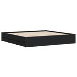 vidaXL Cadre de lit avec tiroirs noir 180x200 cm bois d'ingénierie