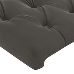 vidaXL Tête de lit à LED Gris foncé 147x16x118/128 cm Velours