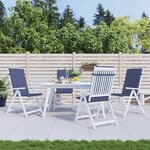 vidaXL Coussins de chaise à dossier haut lot de 4 bleu marine tissu
