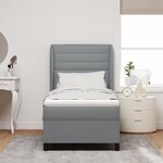 Lit à ressort vidaXL avec matelas Gris clair 100x200 cm en tissu