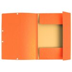 Exacompta : chemise cartonnée élastique a4 - fabriquée en france - orange