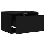 vidaXL Tables de chevet murales avec lumières LED 2 Pièces noir